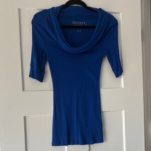 Decree Vibrant Blue Cowl Neck Tee